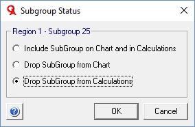 Dropping subgroups from SPC chart in Excel