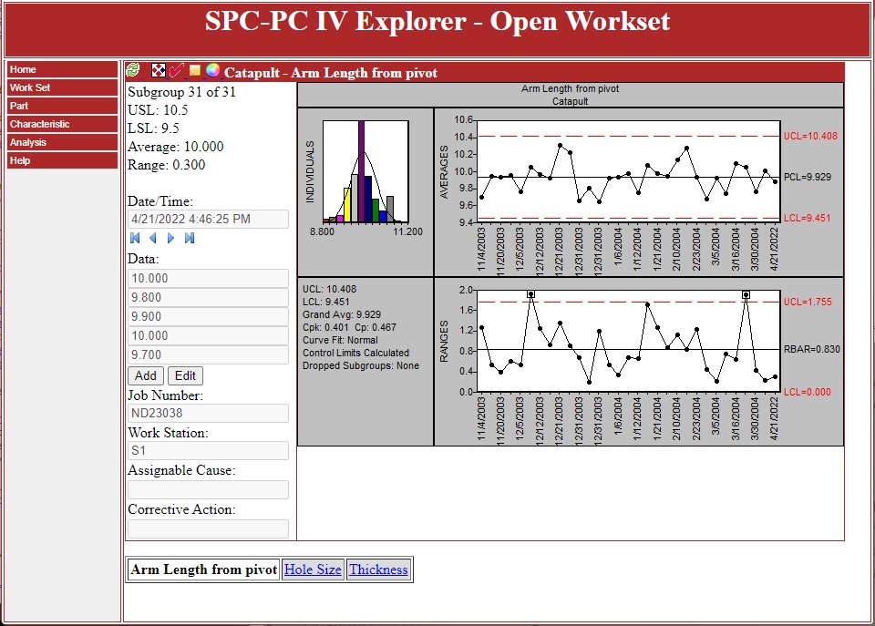 SPC Software Web Interface