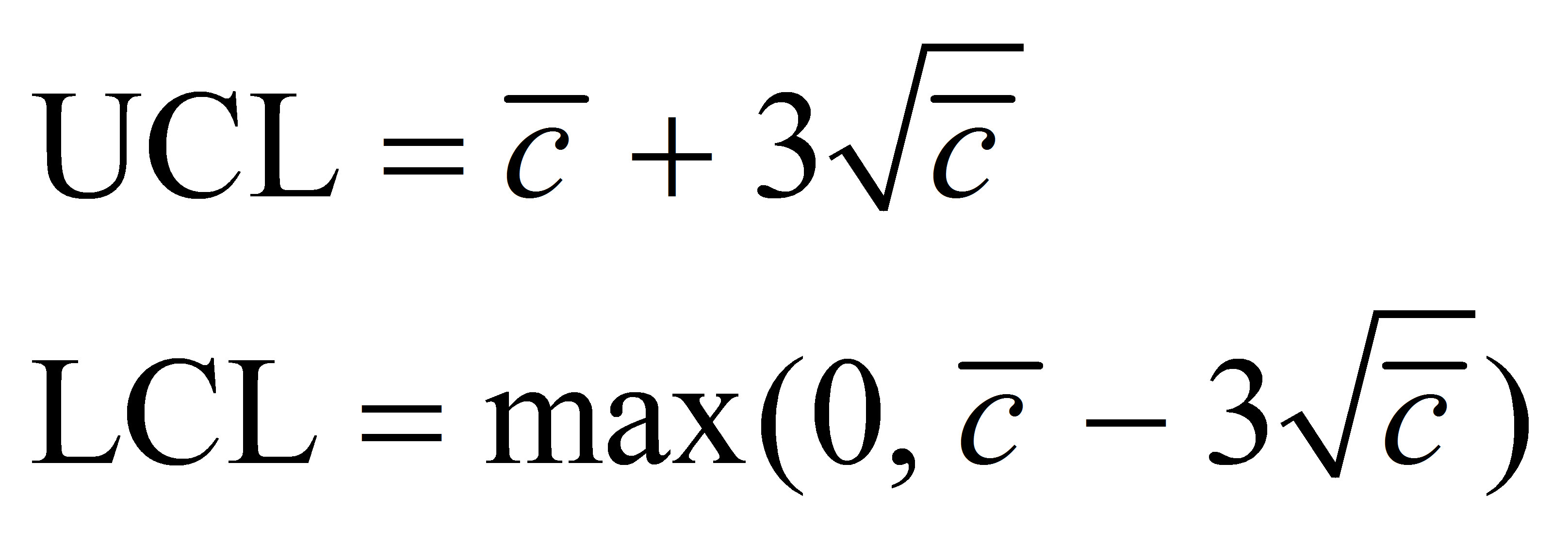 C Chart Formula